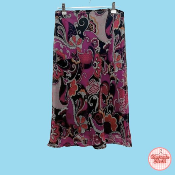 Vintage Dresses & Skirts - Vintage 90s Le Chateau Paisley Midi Skirt